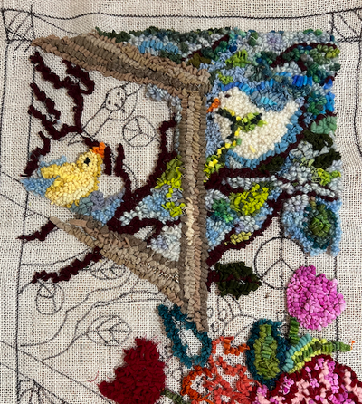 Peace is Hard to Find - Rug Hooking Pattern Drawn on Linen