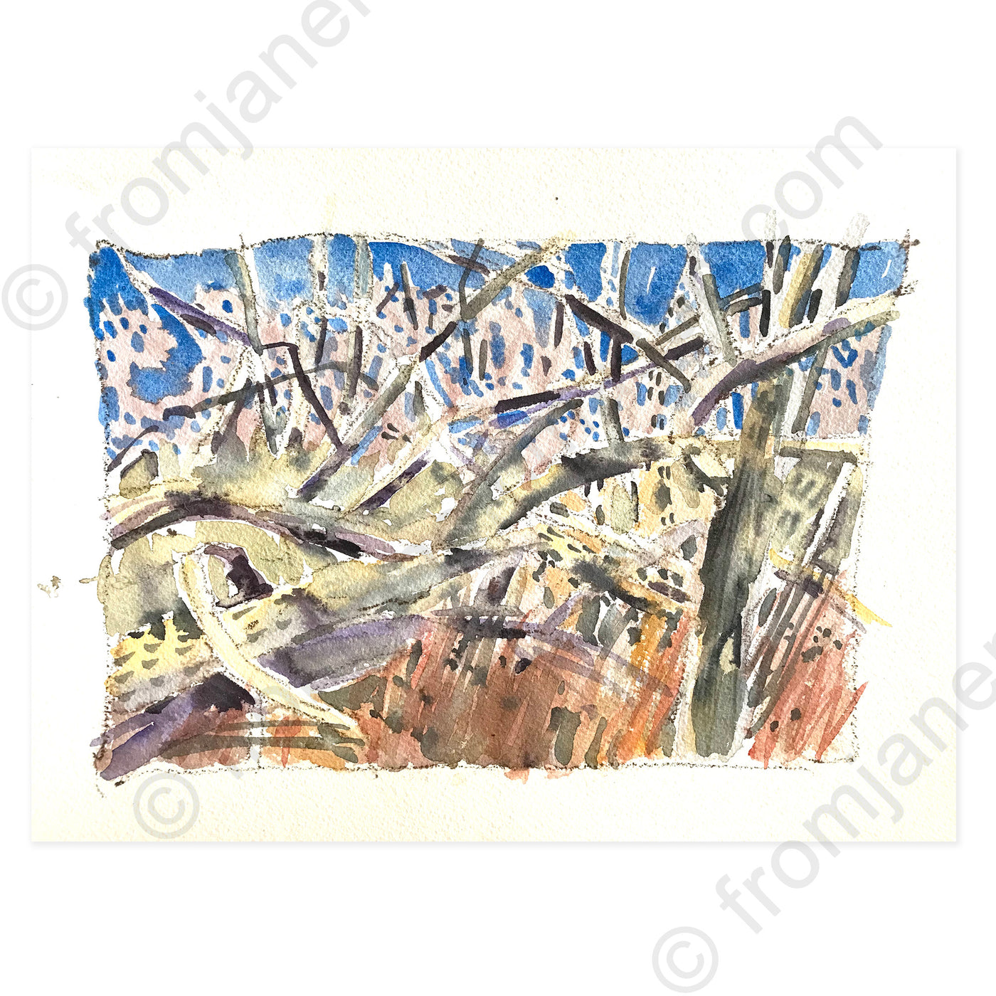 Winter Tangle, Original Watercolor.