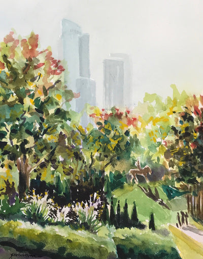 Chicago Skyline: Step-by-step Creating A Painting “en Plein Air” (that means… “outside”)