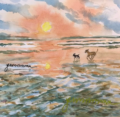 Dogs Running on Beach, 11 0z Mug