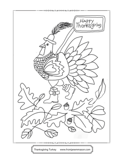 Thanksgiving Turkey Coloring Page (FREE!)