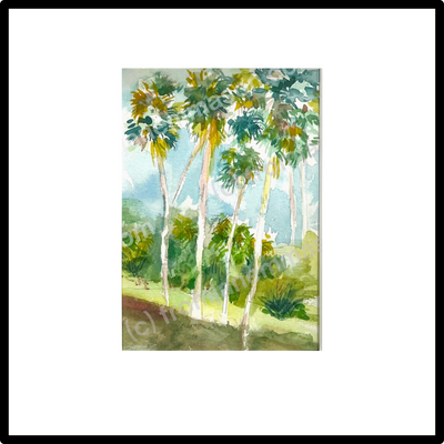 Palm Trees in California. Original Watercolor.