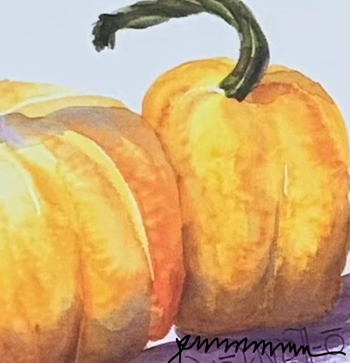 Watercolor Painting: Pumpkins with Personalities!  (Zoom Class)