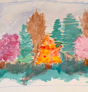 Watercolor Painting: Autumn Colored Trees! (Zoom Class)