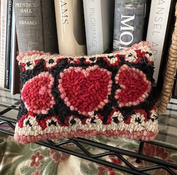 Hearts and Eyelet Pattern Hand-made Pillow  - SOLD