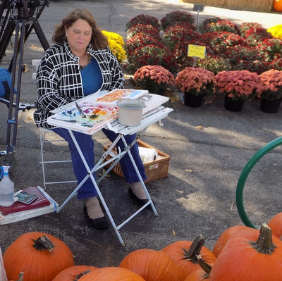 Watercolor Painting: Pumpkins with Personalities!  (Zoom Class)