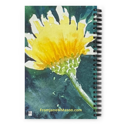 Bouquet in a Mason Jar, Zinnia on Back, Spiral notebook