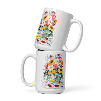 Bouquet of Flowers, A bit of happiness in a Large Mug