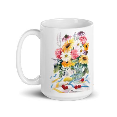 Bouquet of Flowers, A bit of happiness in a Large Mug