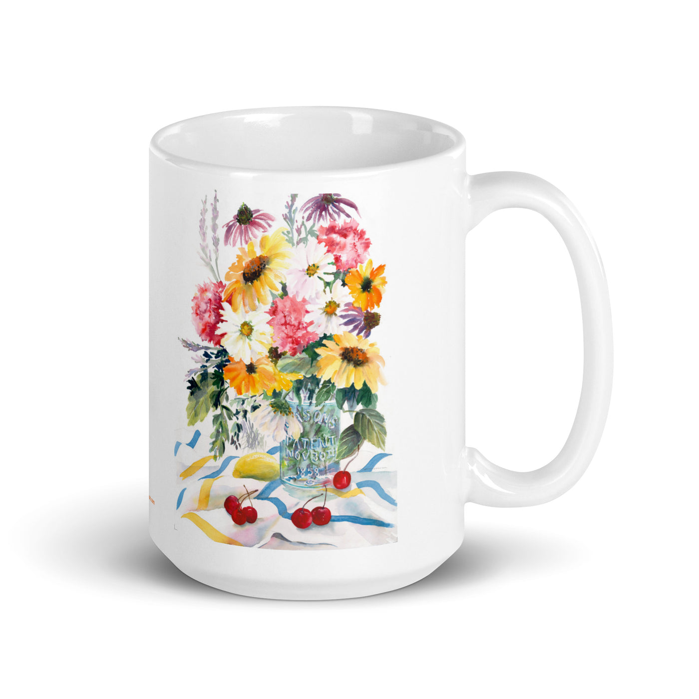 Bouquet of Flowers, A bit of happiness in a Large Mug