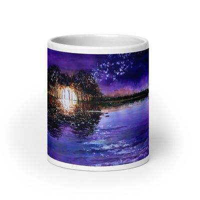 "Guitar at Sunset", large 20 oz. glossy mug