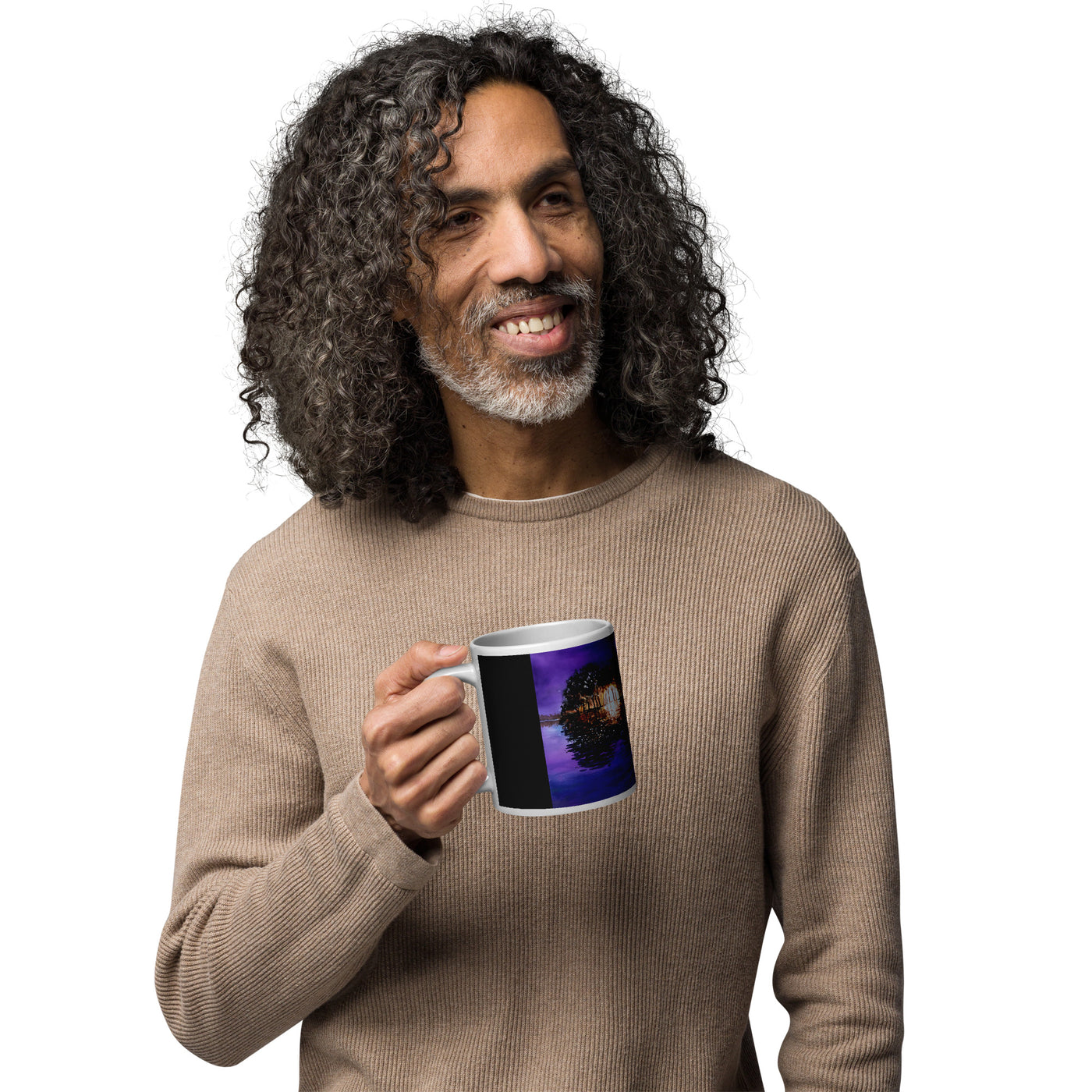 "Guitar at Sunset", large 20 oz. glossy mug