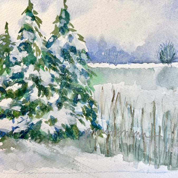 Learn to Paint Winter Trees in Watercolor, Online Group Class