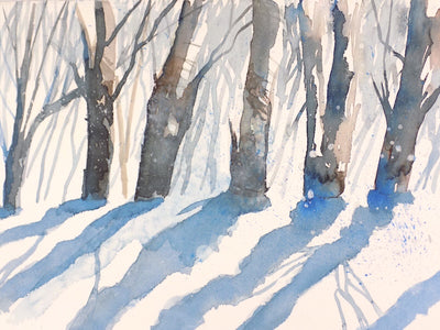 Learn to Paint Winter Trees in Watercolor, Online Group Class