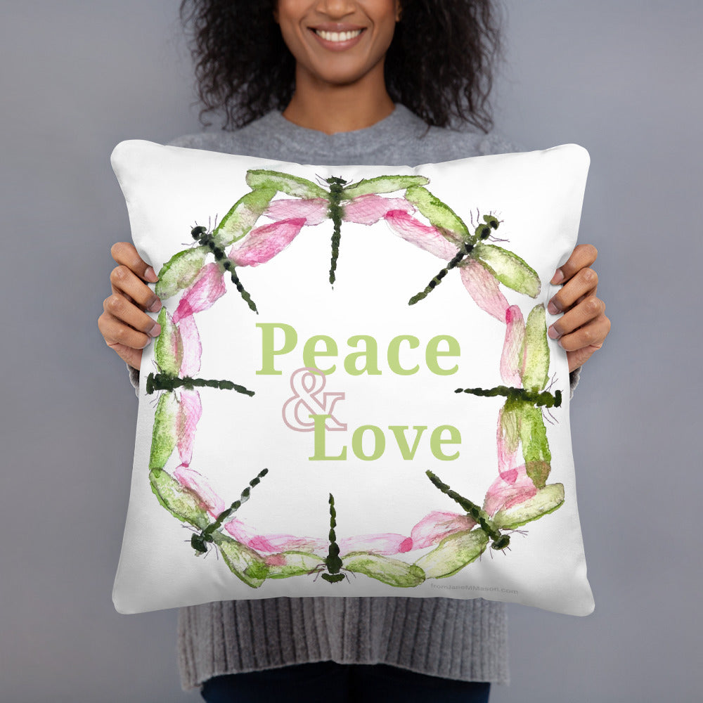 Dragonfly Merry Christmas Holiday Pillow, Double-Sided