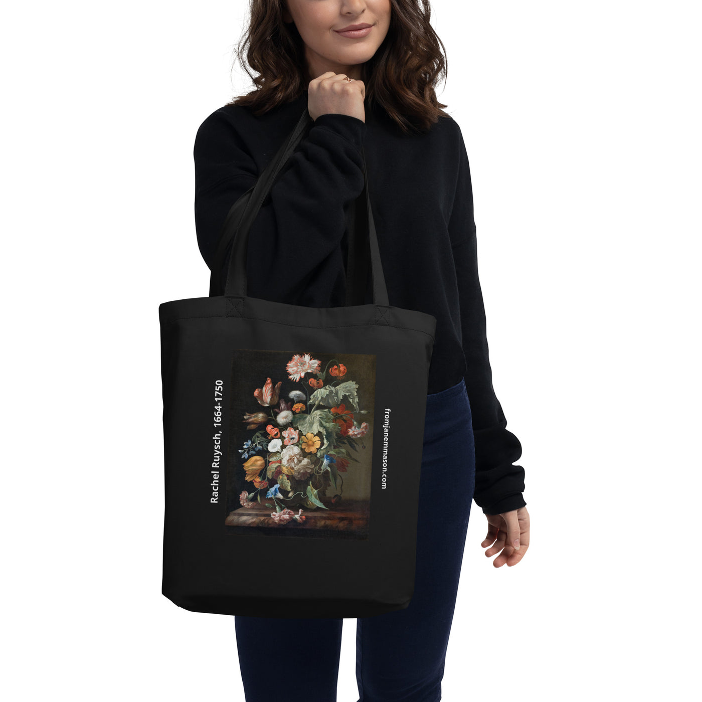 Women as Artists: Rachel Ruysch. Large organic tote bag