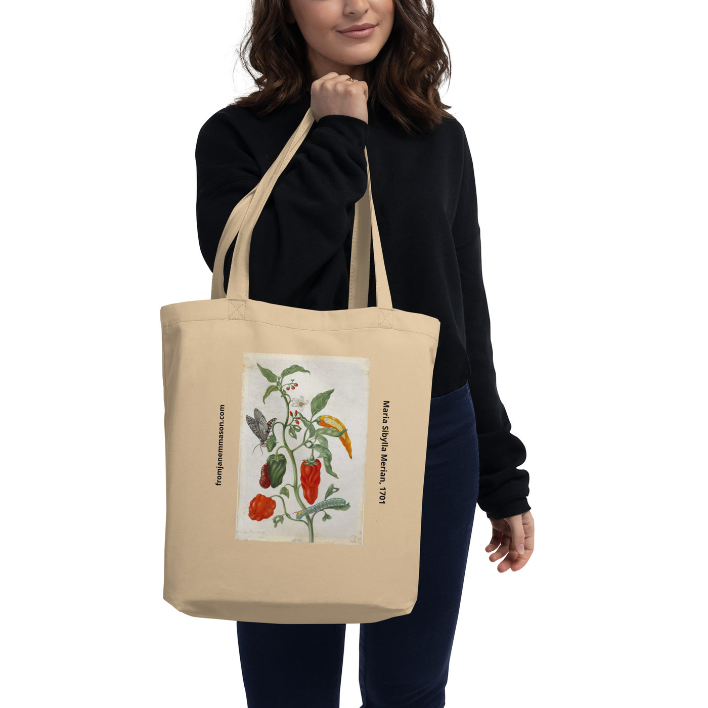 Eco tote bag with vegetable painting